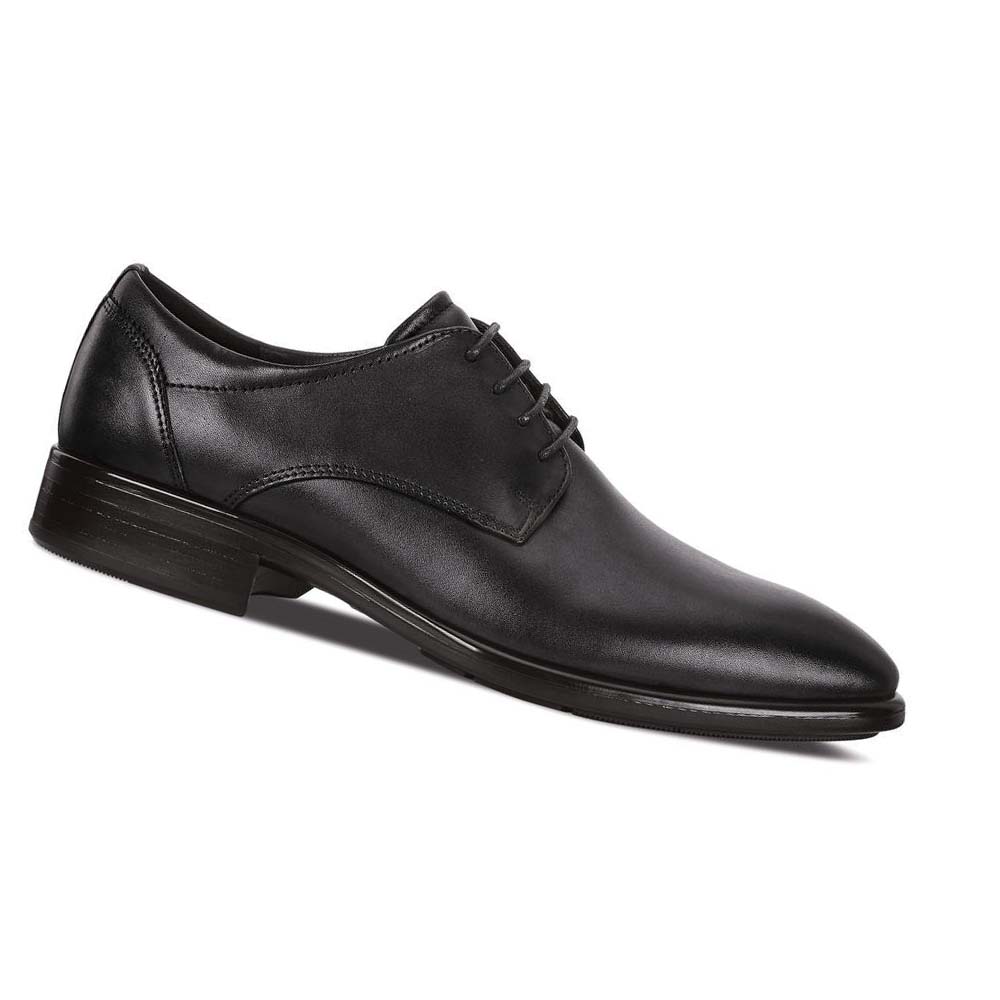 Férfi Ecco Citytray Plain Toe Ruha Cipő Fekete | HU 512XYU